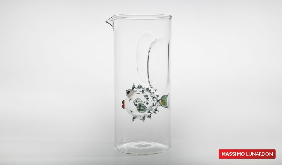 Pufferfish teal carafe by Massimo Lunardon