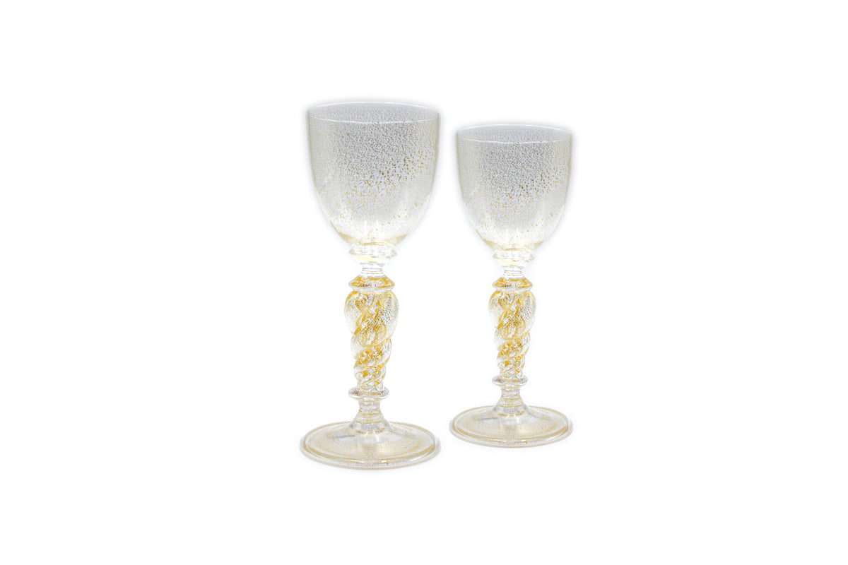 Set of 2 micro glasses with gold details