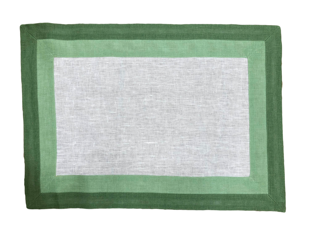 Capri – set of 2 green placemats and napkins