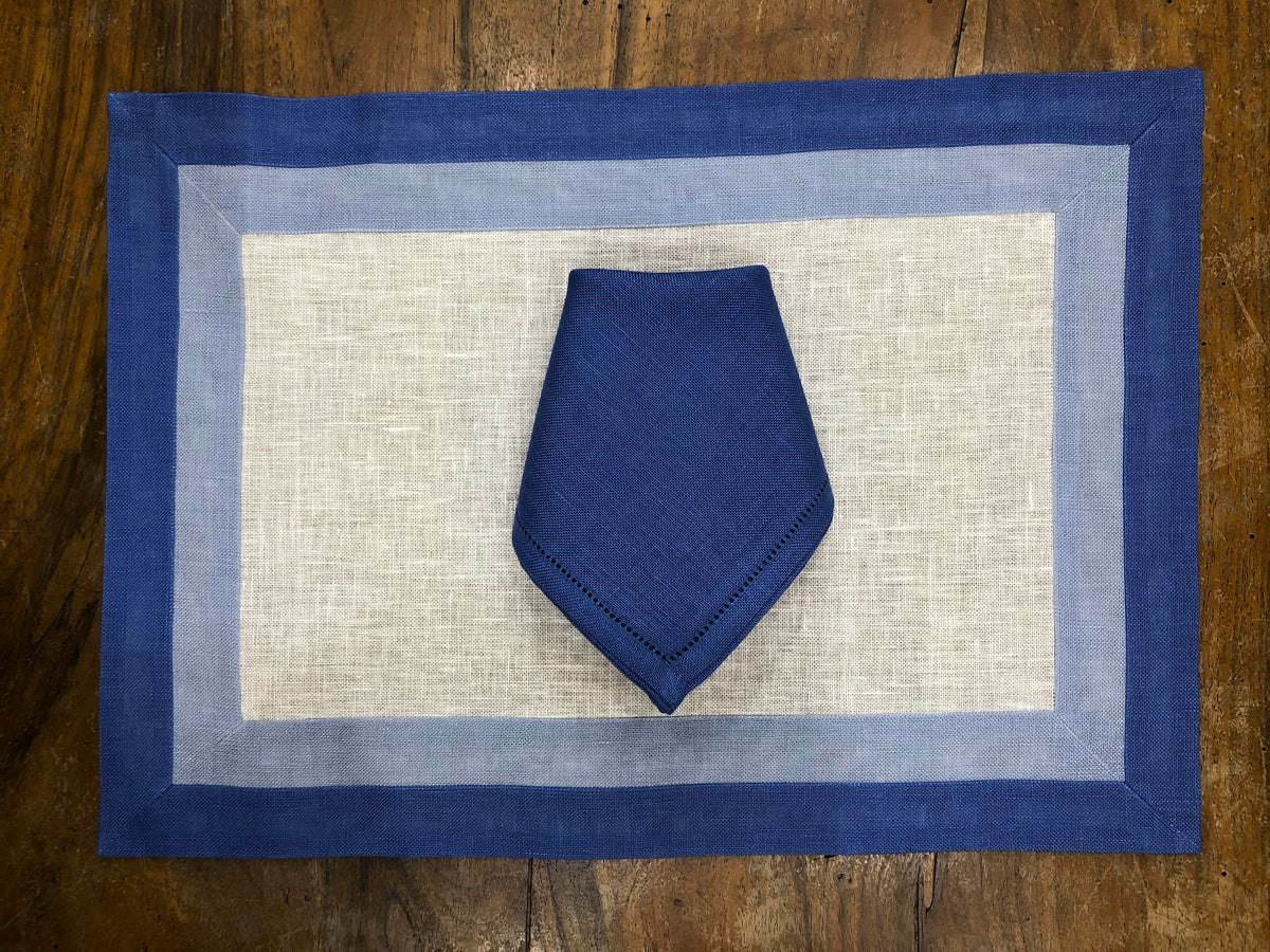 Capri – set of 2 blue placemats and napkins