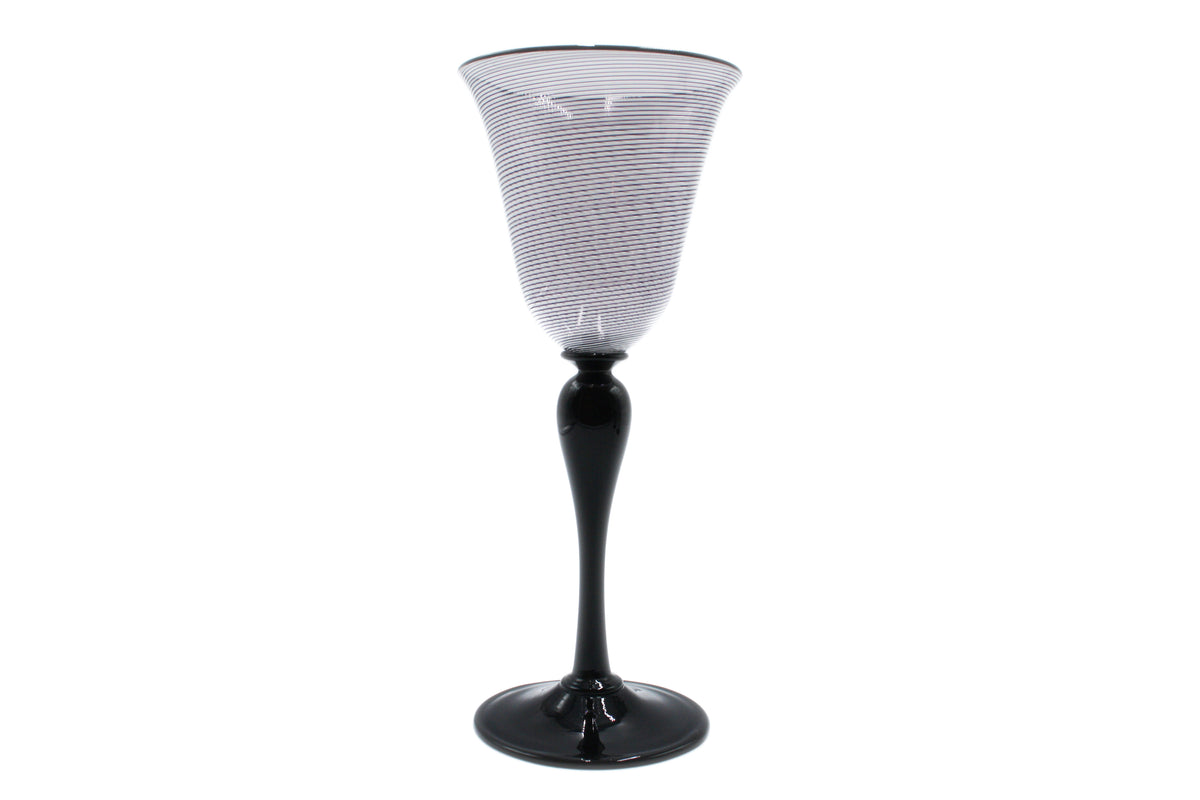 Black and white filigree Nives wine glass