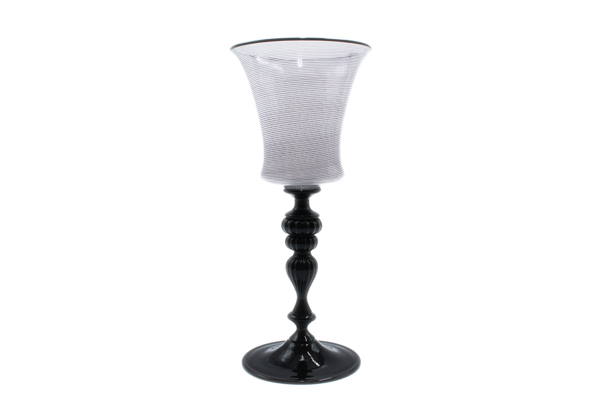 Black and white filigrana Catino goblet