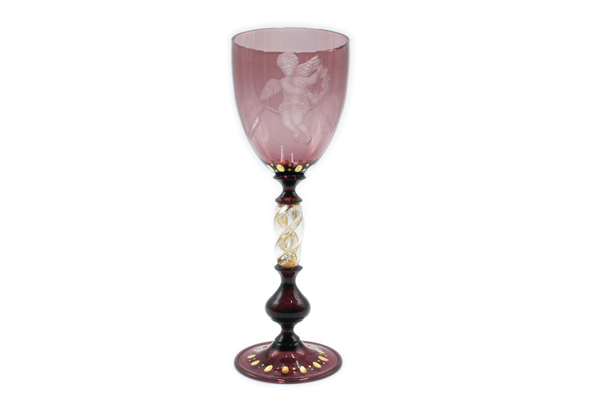 Verona amethyst chalice with angel engraving