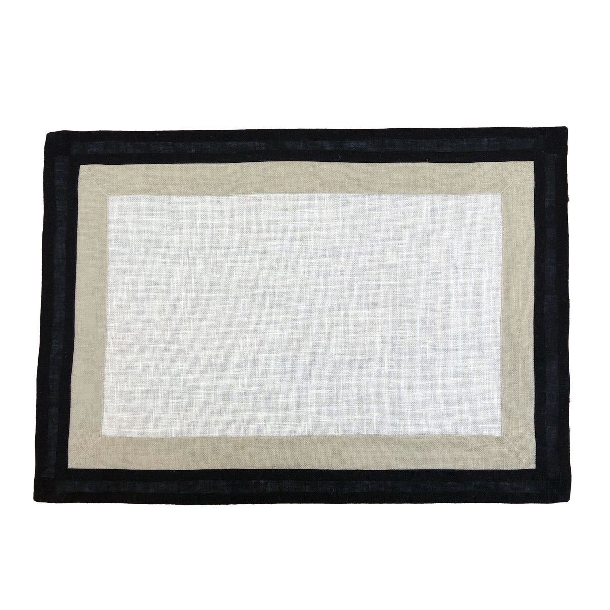 Capri – set of 2 placemats and napkins in beige and black