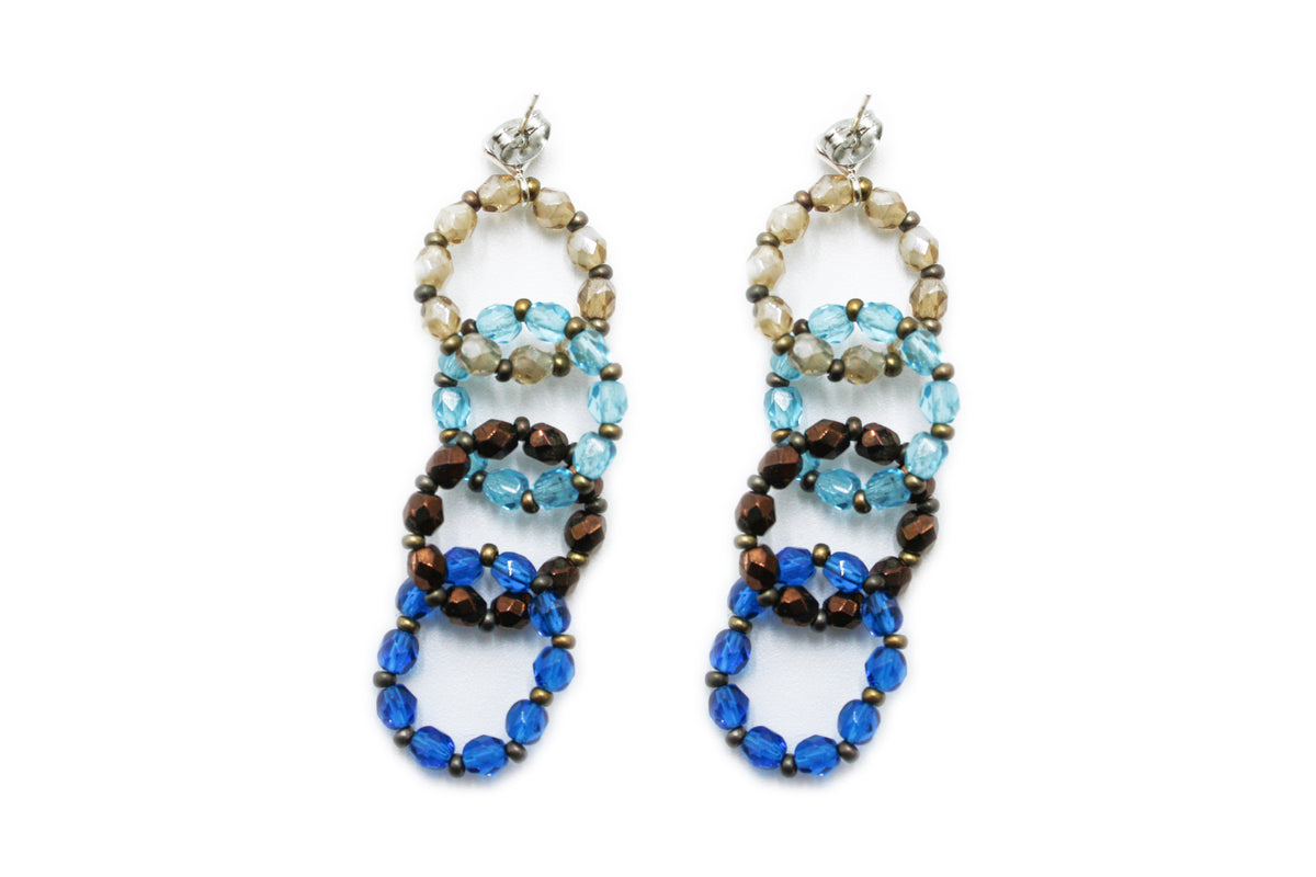 4-ring earrings - VARIOUS COLORS AVAILABLE