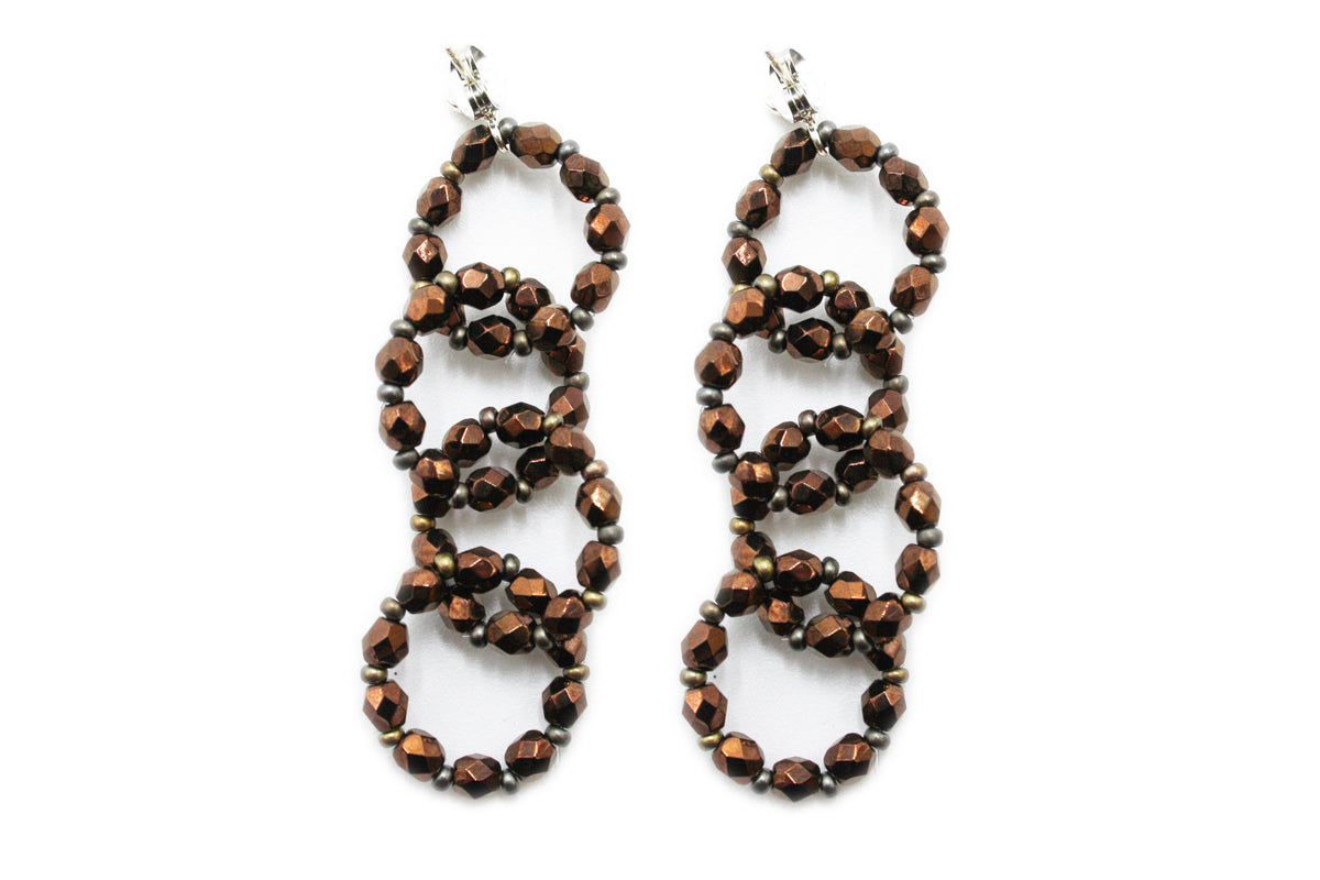 4-ring earrings - VARIOUS COLORS AVAILABLE