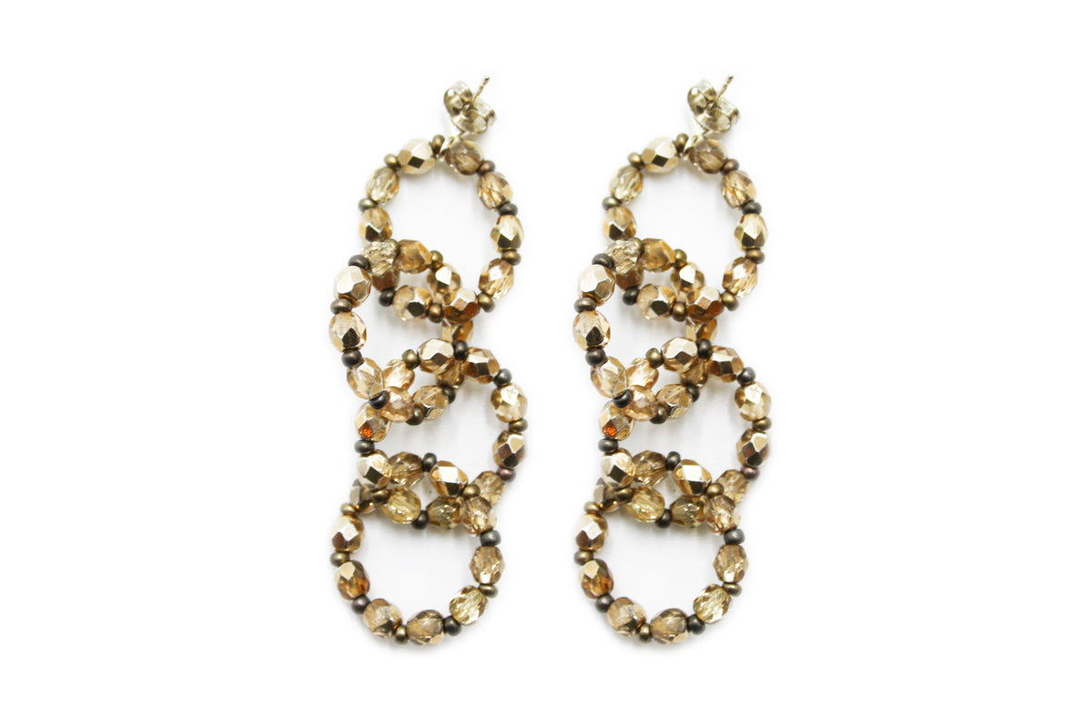 4-ring earrings - VARIOUS COLORS AVAILABLE