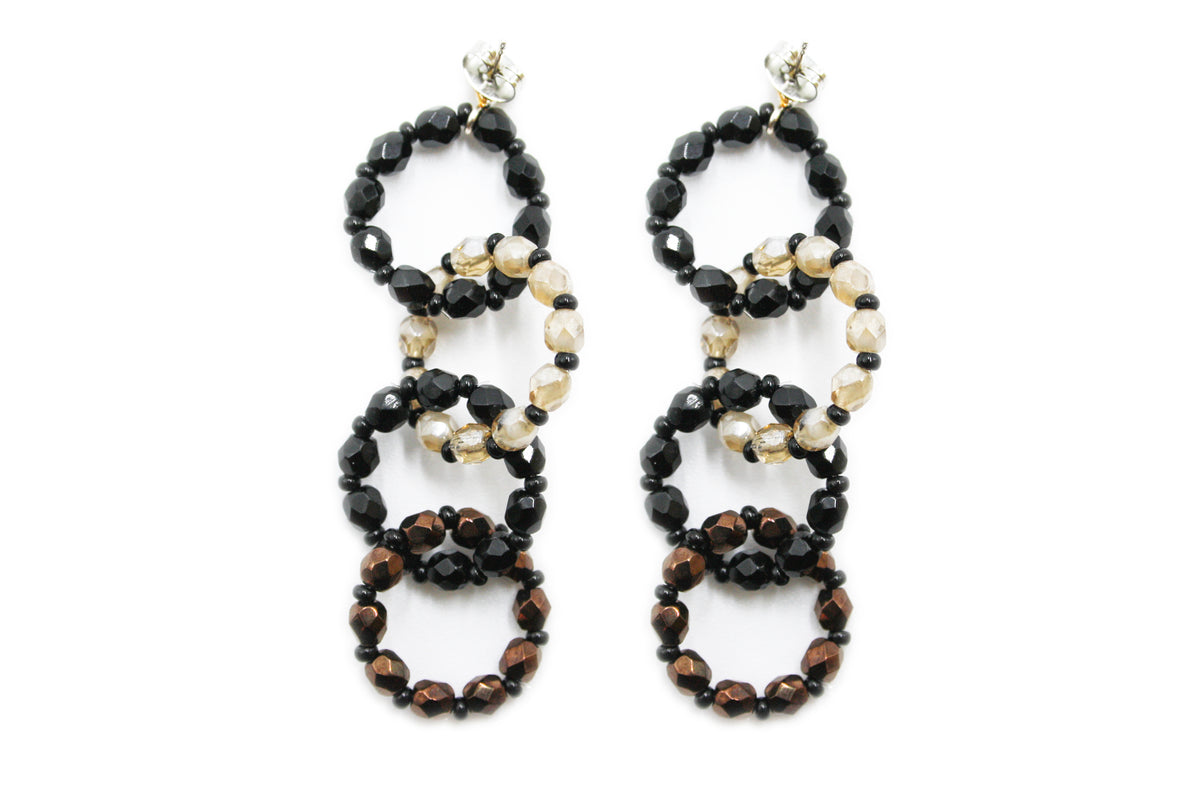 4-ring earrings - VARIOUS COLORS AVAILABLE