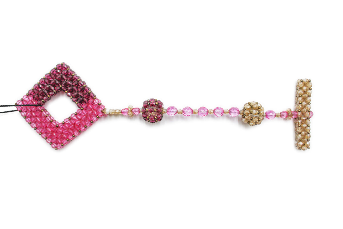 Cube bracelet - pink and brown