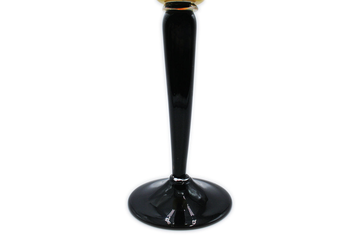 Yellow and black martini glass