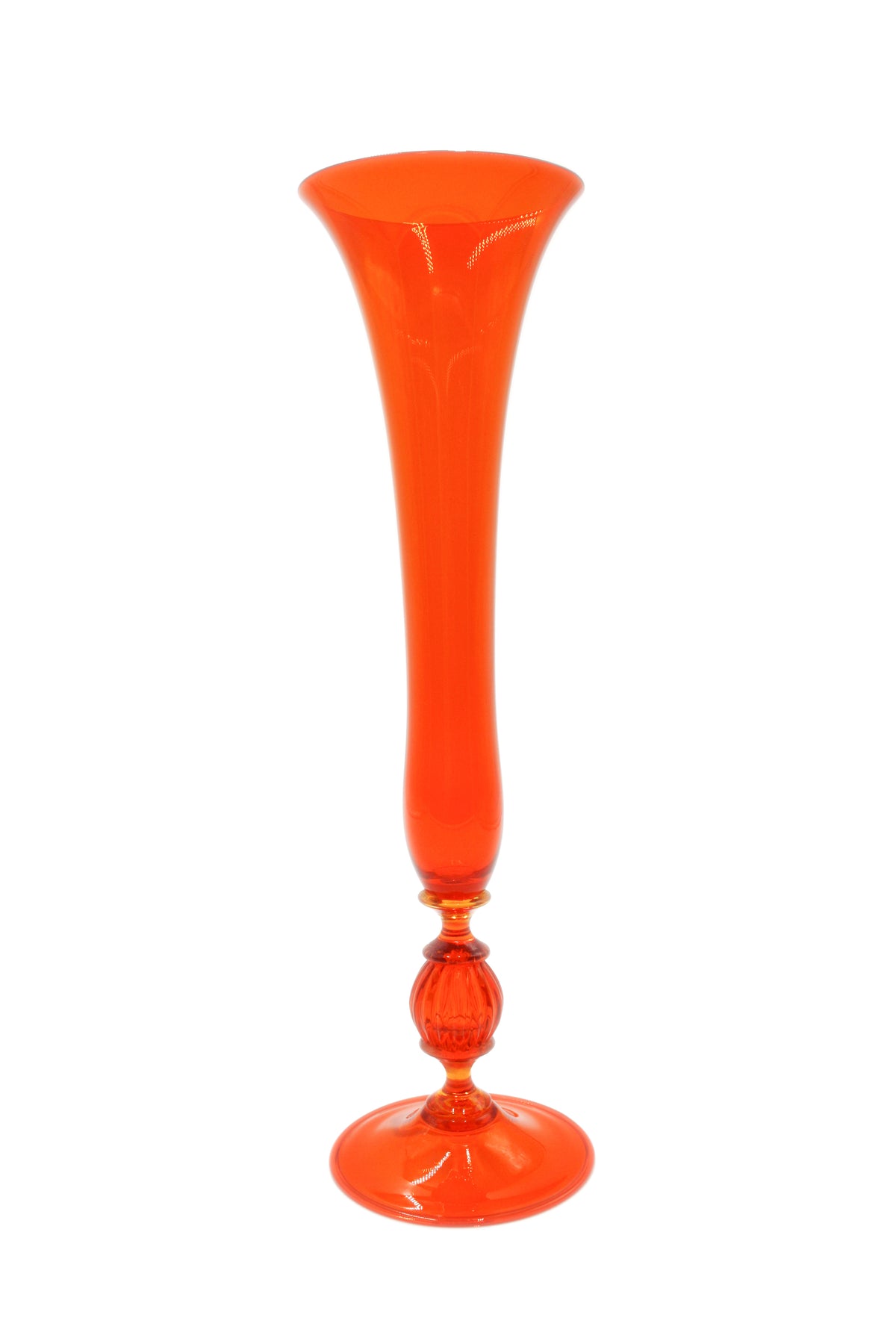 Orange single-flower wine glass