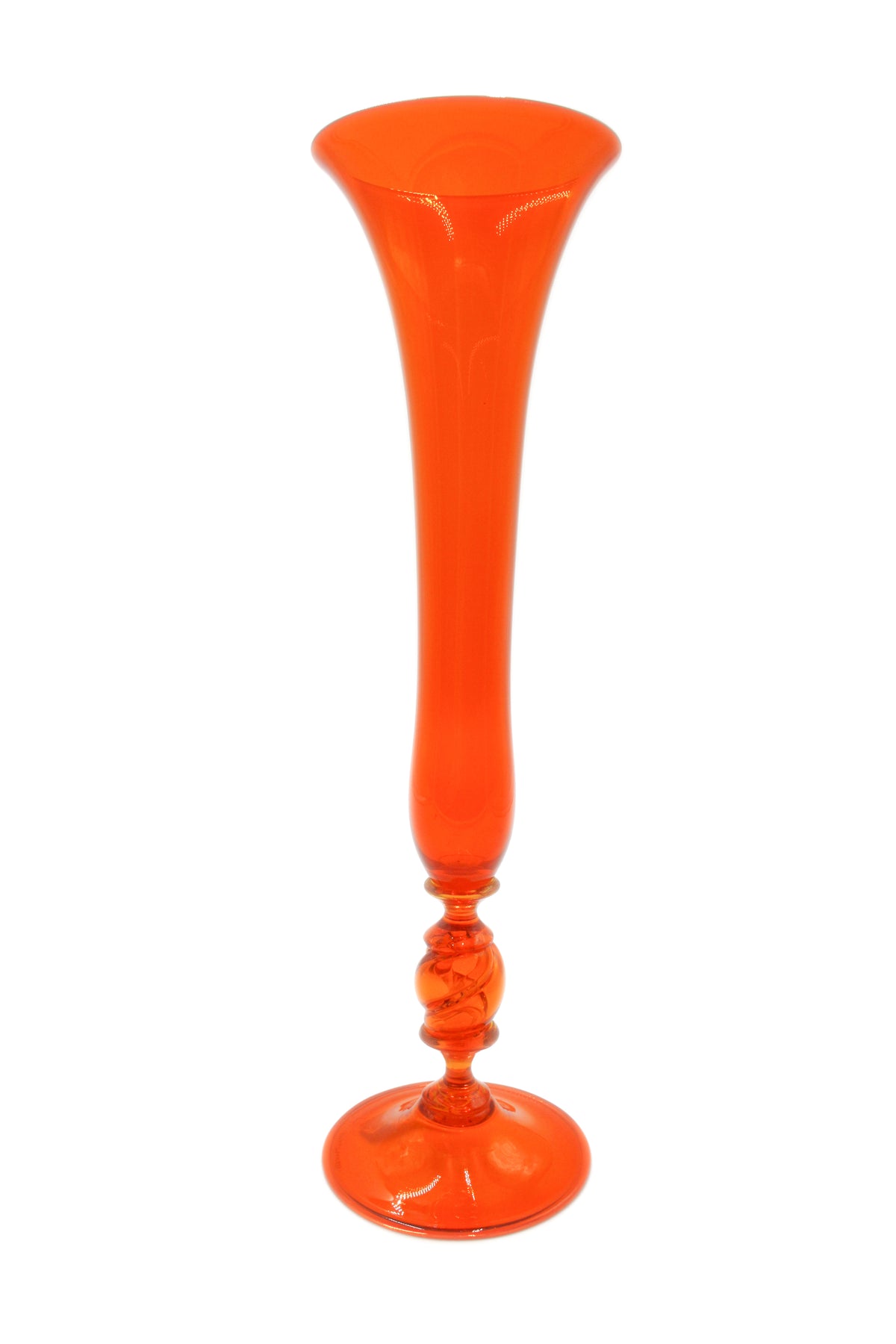Orange single-flower wine glass