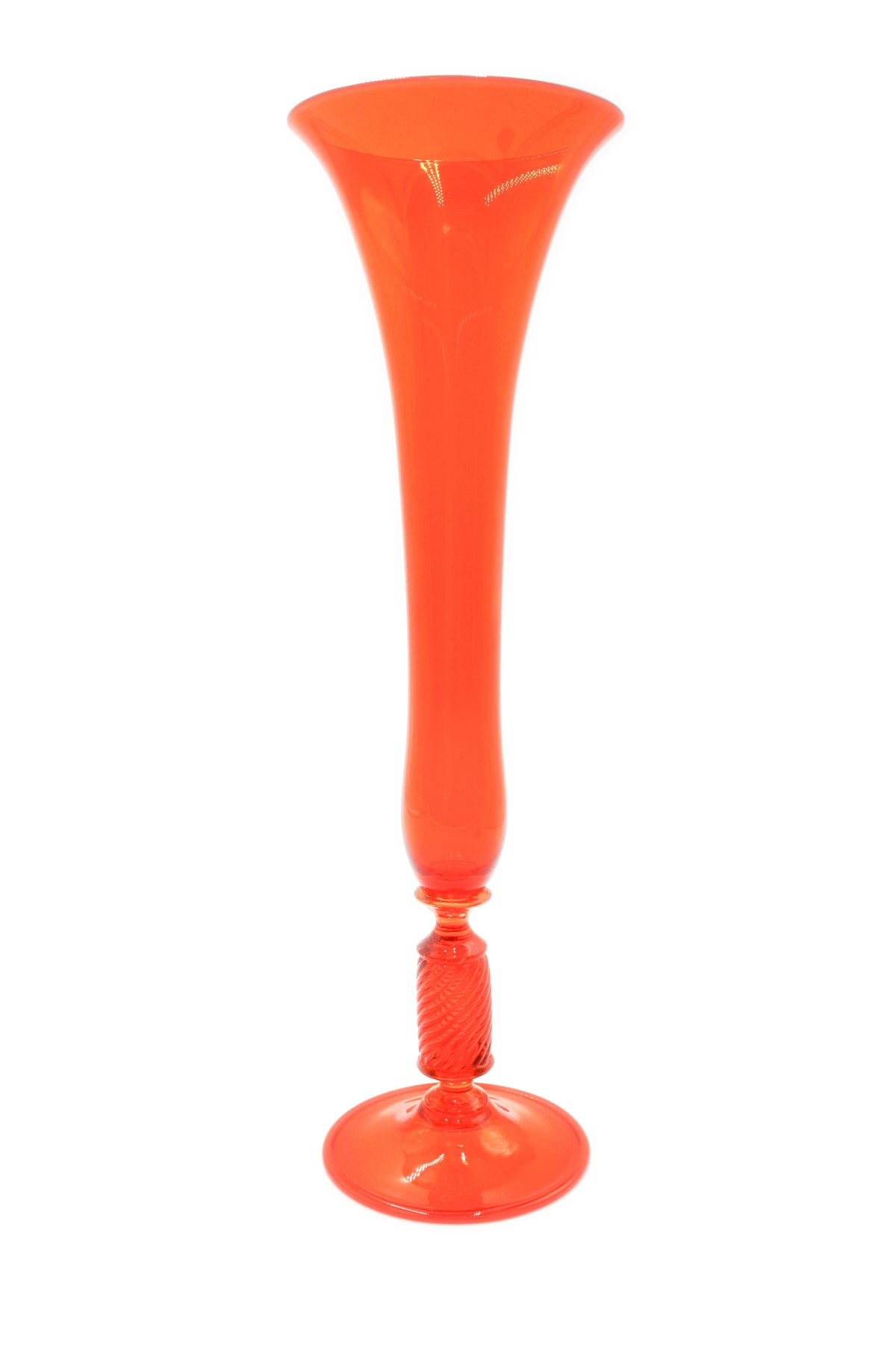 Orange single-flower wine glass
