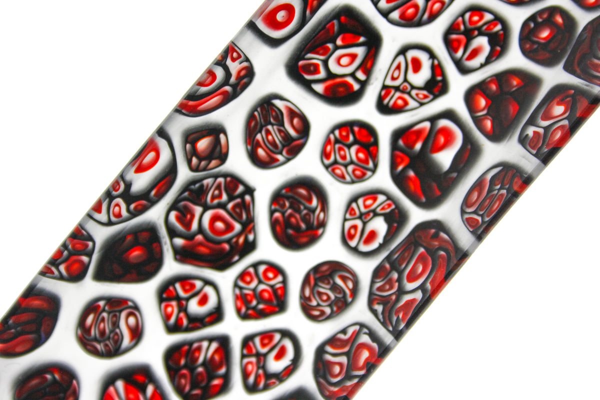 Oval black and red murrine bowl