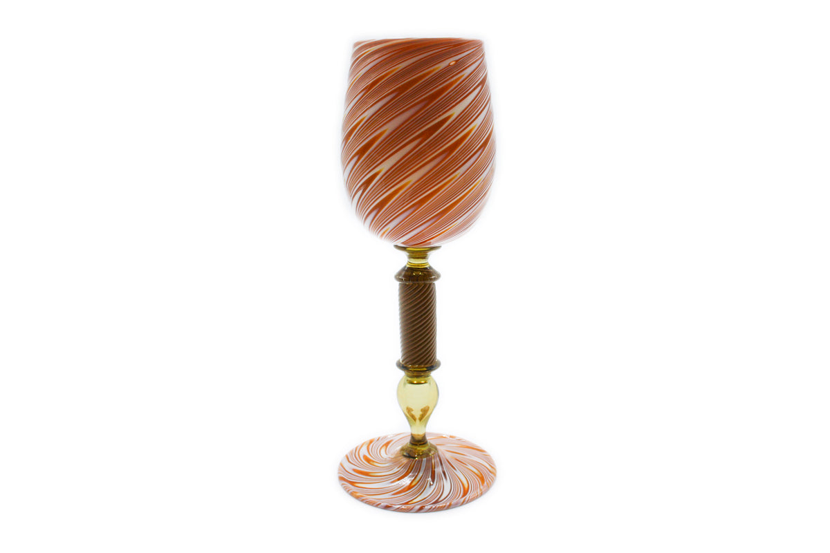 Light brown Veronese goblet with feathering