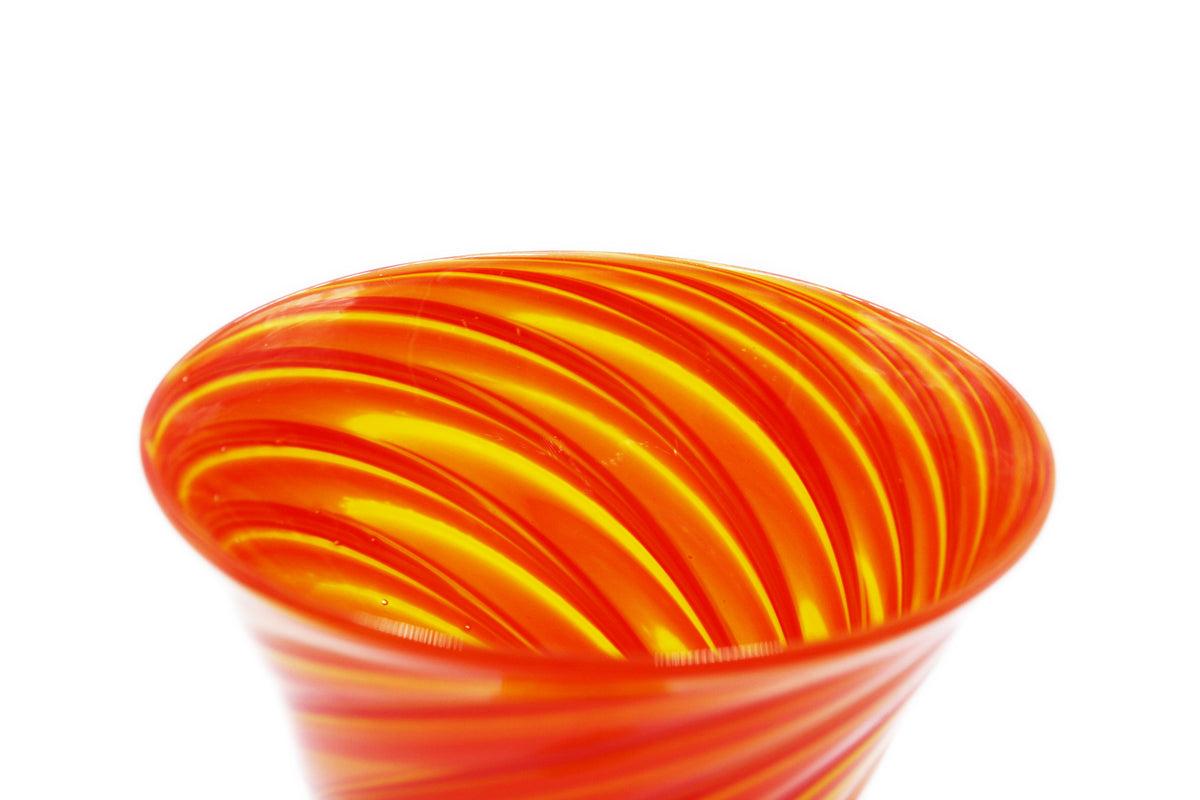 Nives goblet in orange and yellow pennato glass