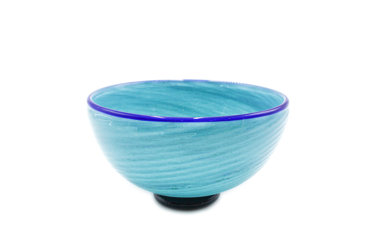 Light blue bowl with blue rim