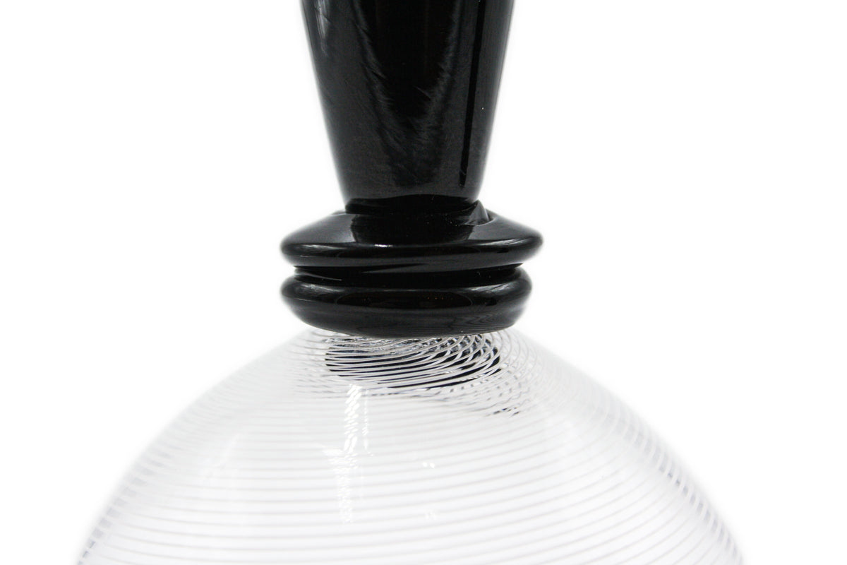 Black and white goblet with white filigrana