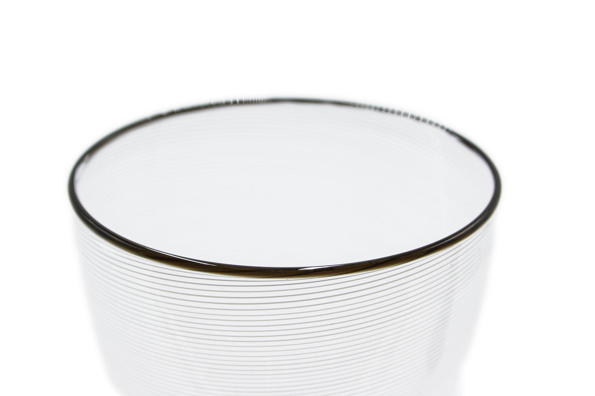 Black and white goblet with white filigrana