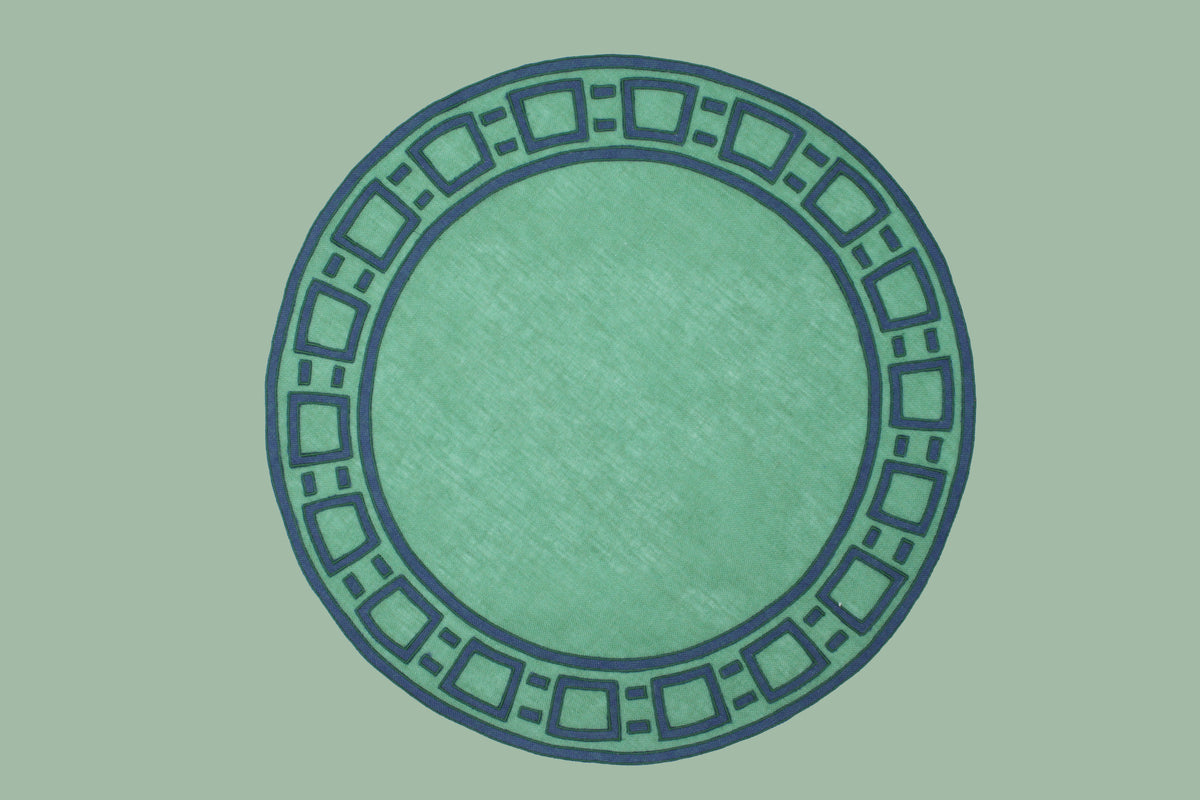 Madison placemat and napkin set green/blue