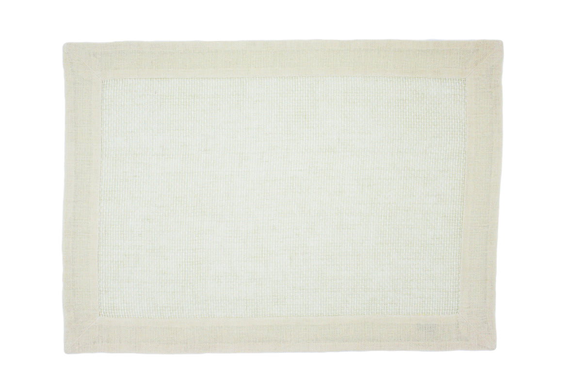 Placemat and napkin set, beige chalk
