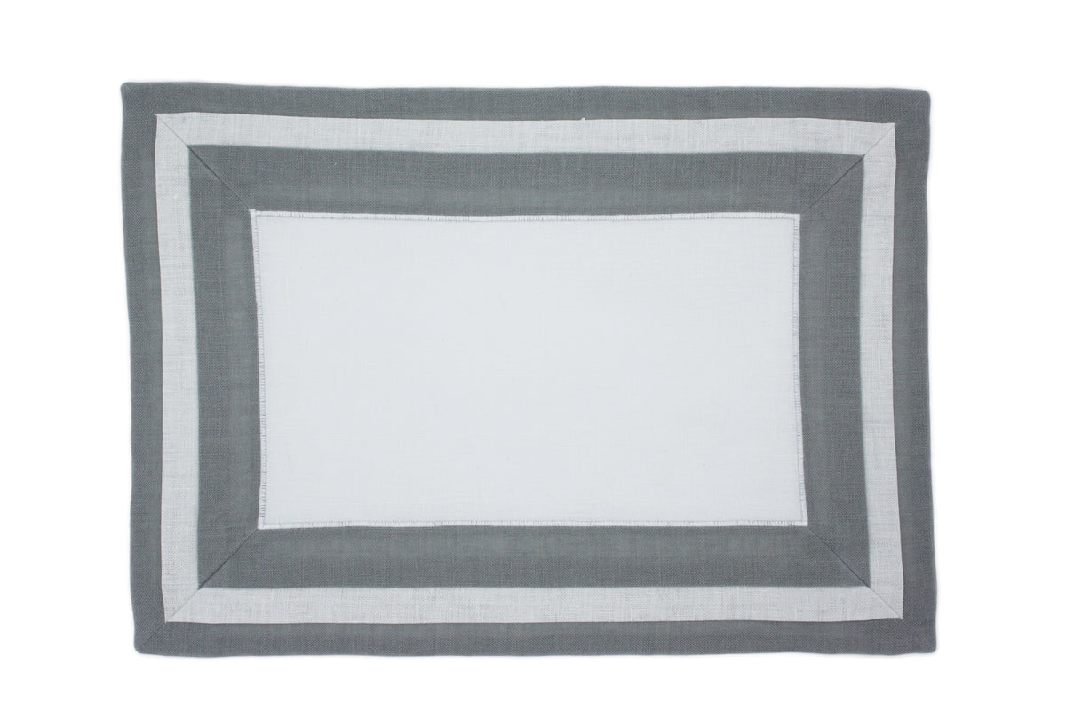 Placemat and napkin set verbena grey/white