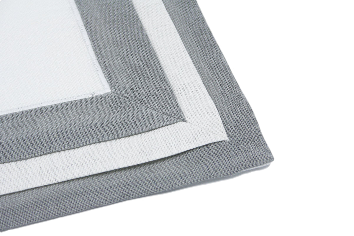 Placemat and napkin set verbena grey/white