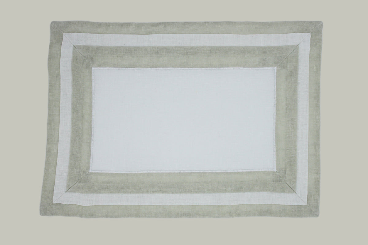 Verbena placemat and napkin set white/ecru