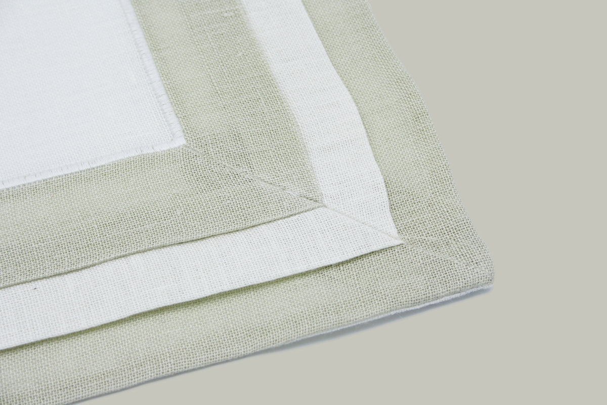 Verbena placemat and napkin set white/ecru
