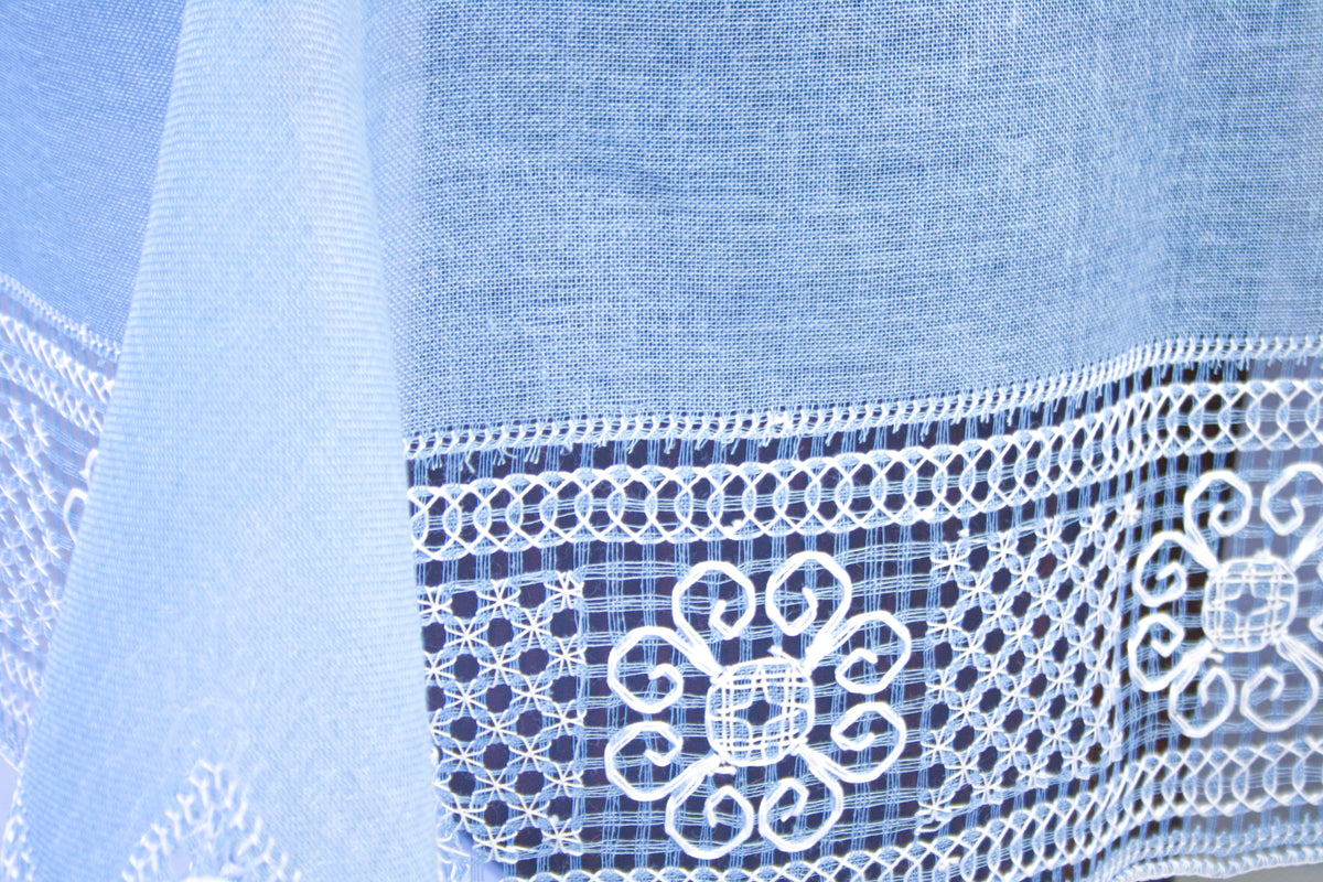 Light blue bissone tablecloth