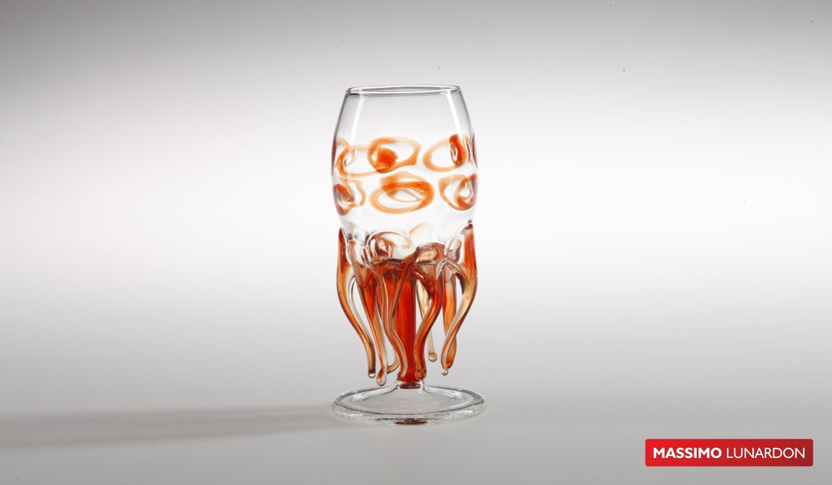 Small goblet with orange jellyfish
