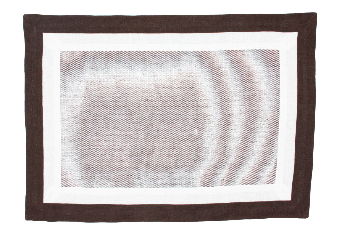 Brown and white Murano placemat and napkin set