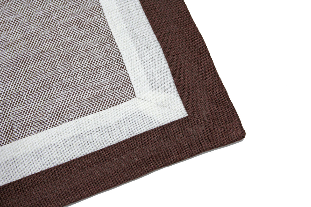 Brown and white Murano placemat and napkin set