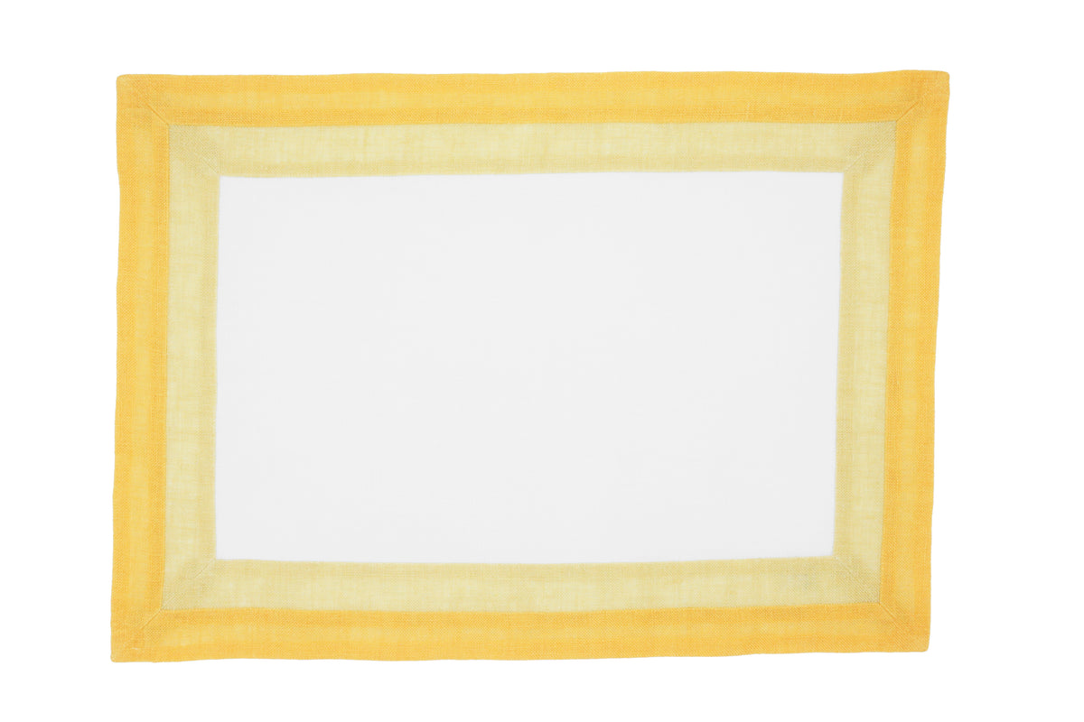 Capri - Yellow and white placemat and napkin set