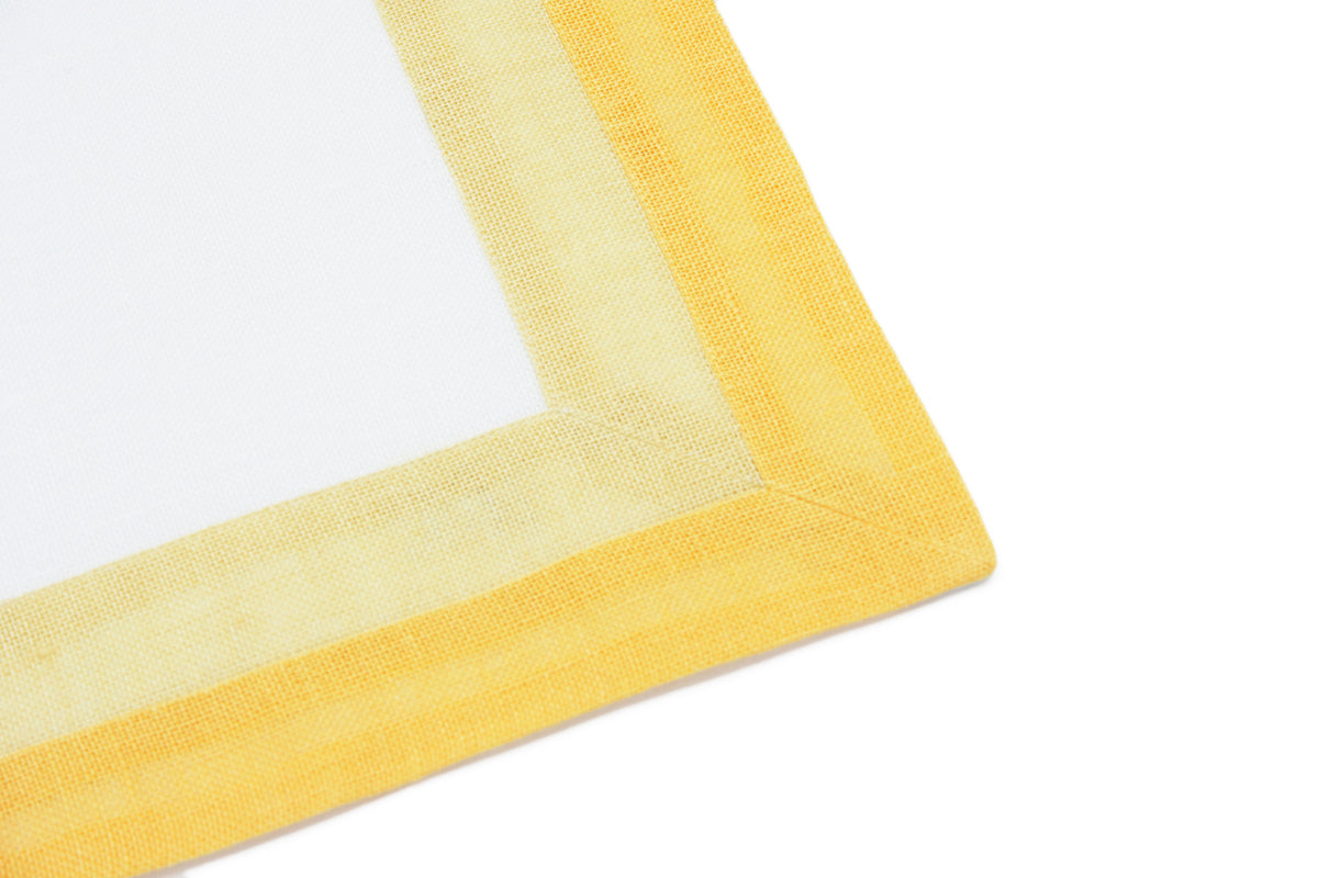 Capri - Yellow and white placemat and napkin set