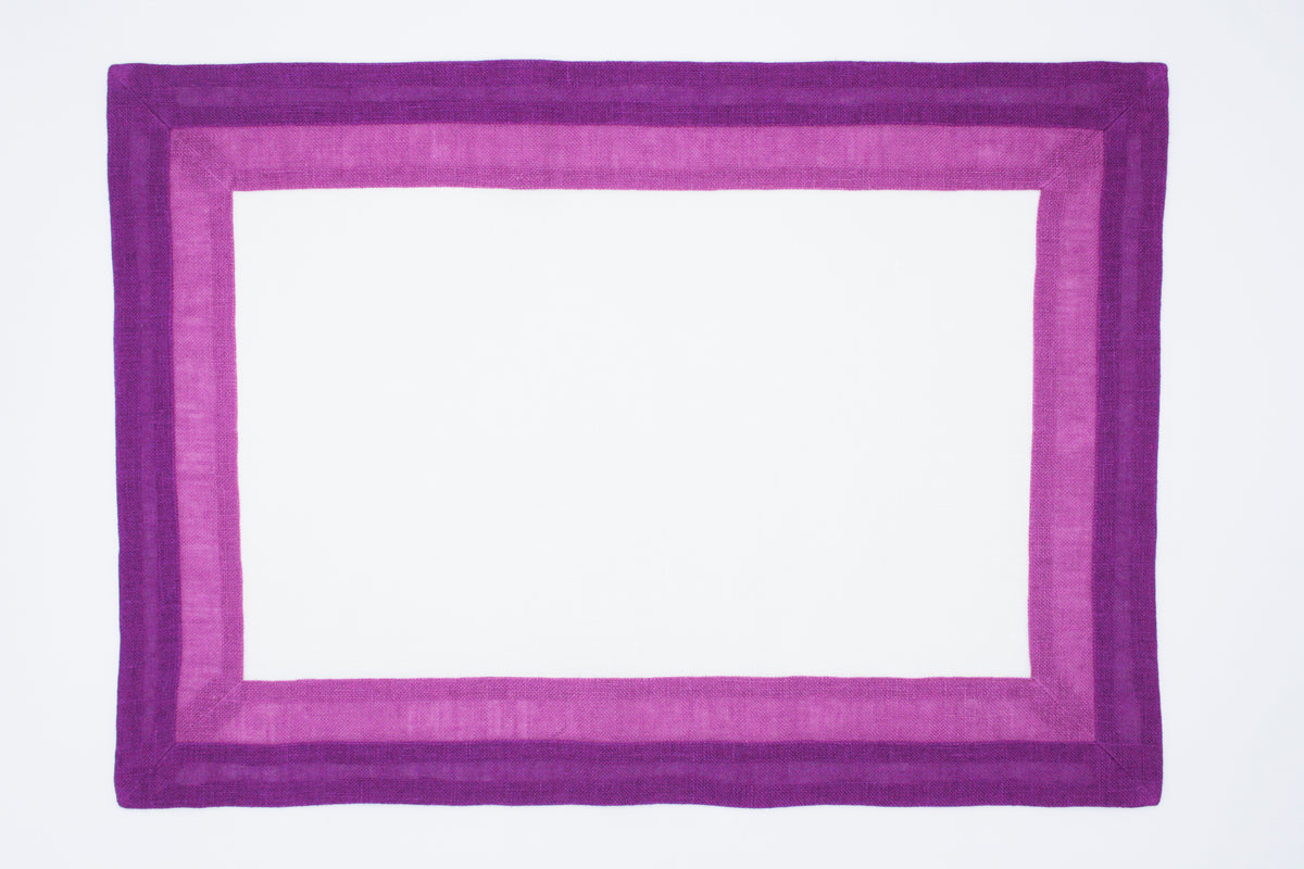 Capri - Fuchsia/white placemat and napkin set