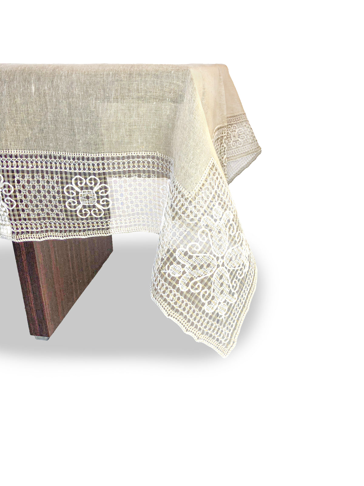Sand-coloured bissone tablecloth