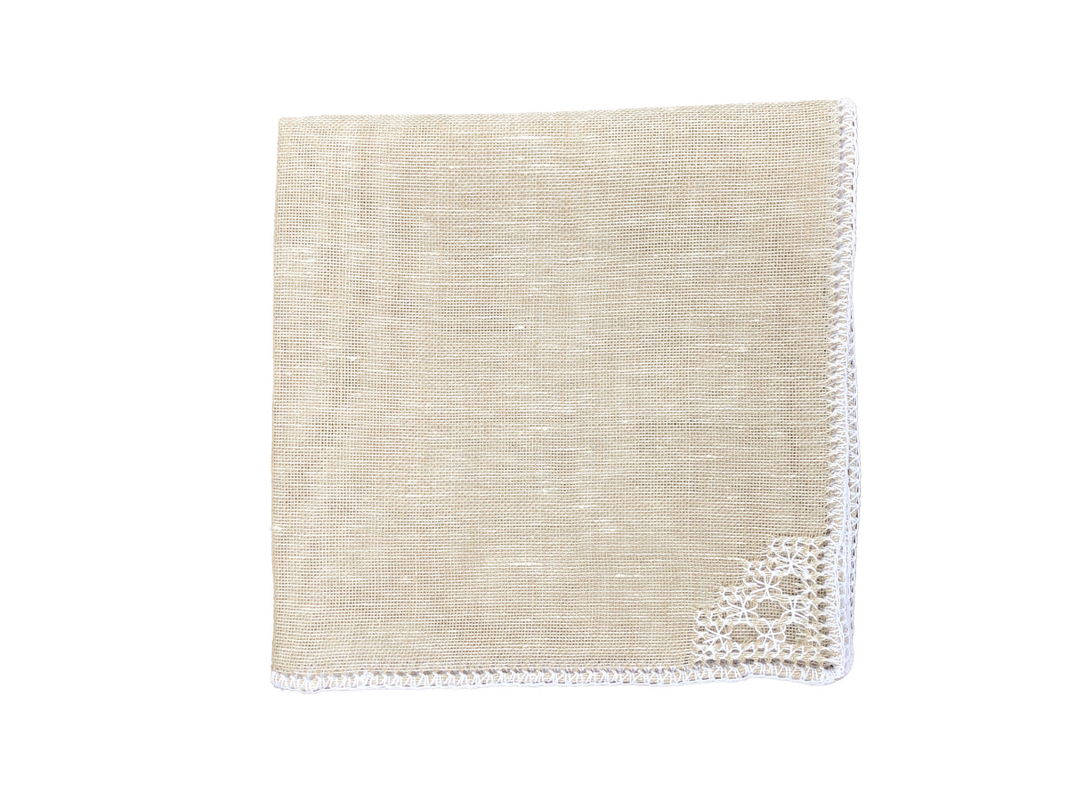 Sand-coloured bissone tablecloth
