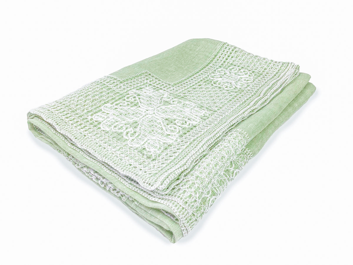 Green bissone tablecloth
