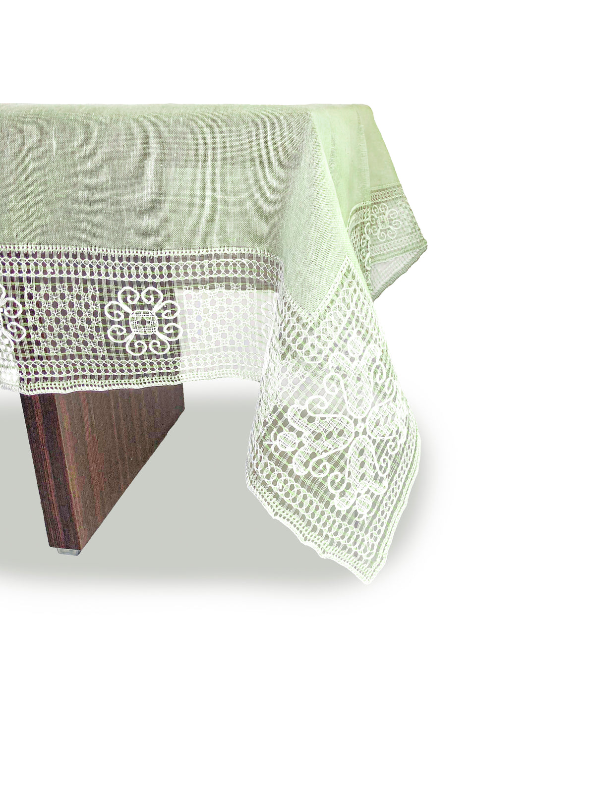 Green bissone tablecloth