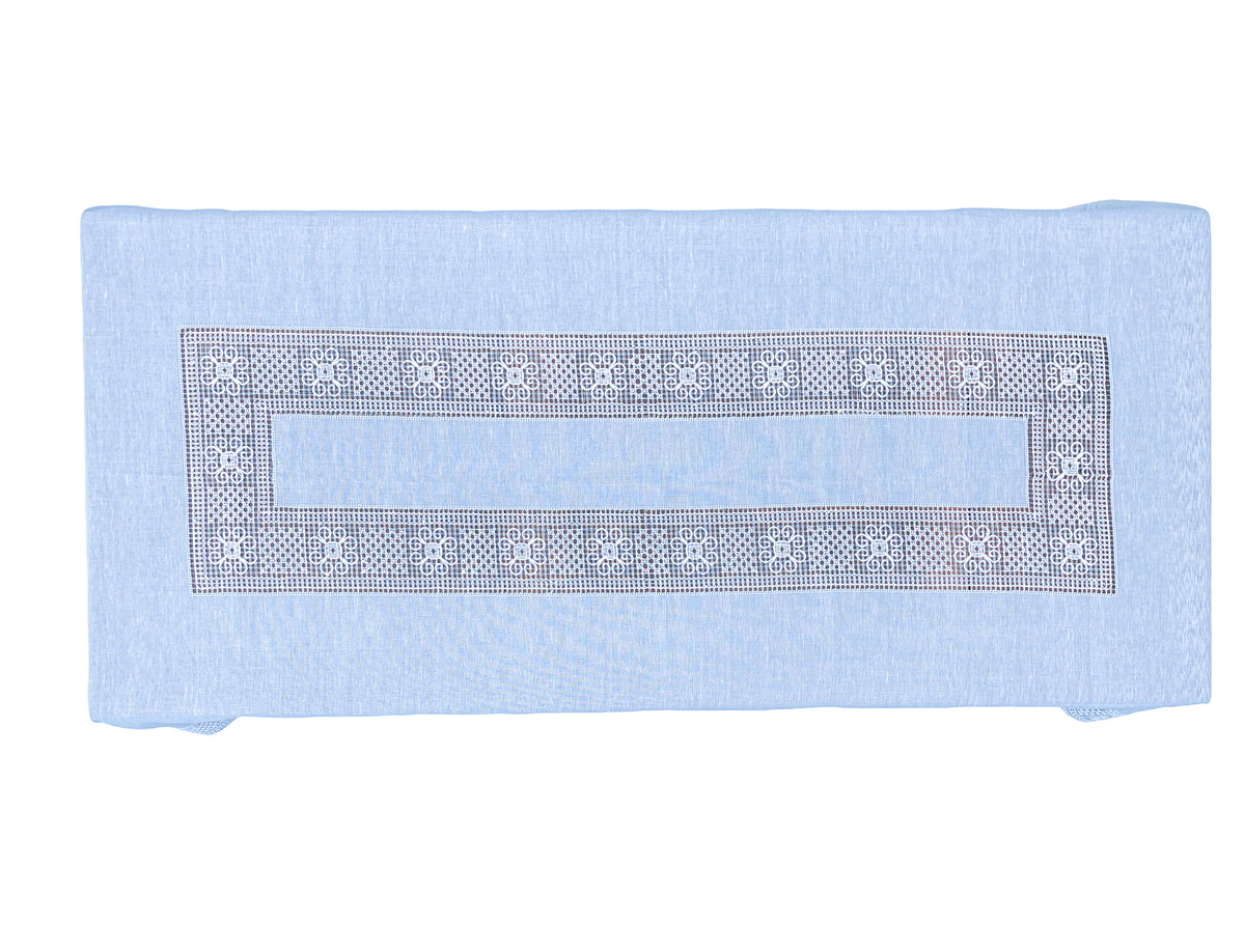 Light blue bissone tablecloth