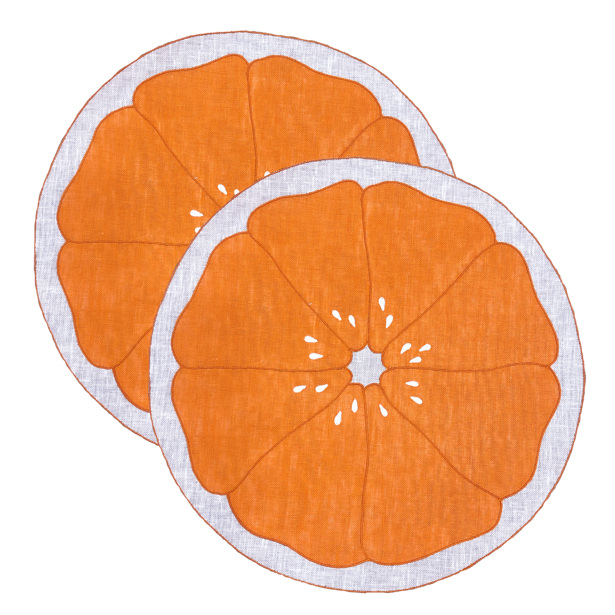Set of 2 orange slice placemats