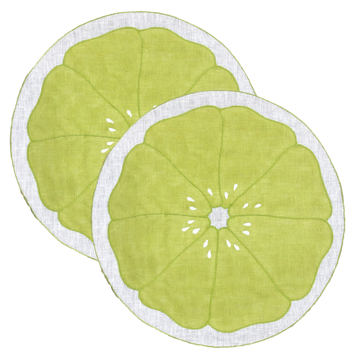 Set of 2 lime slice placemats