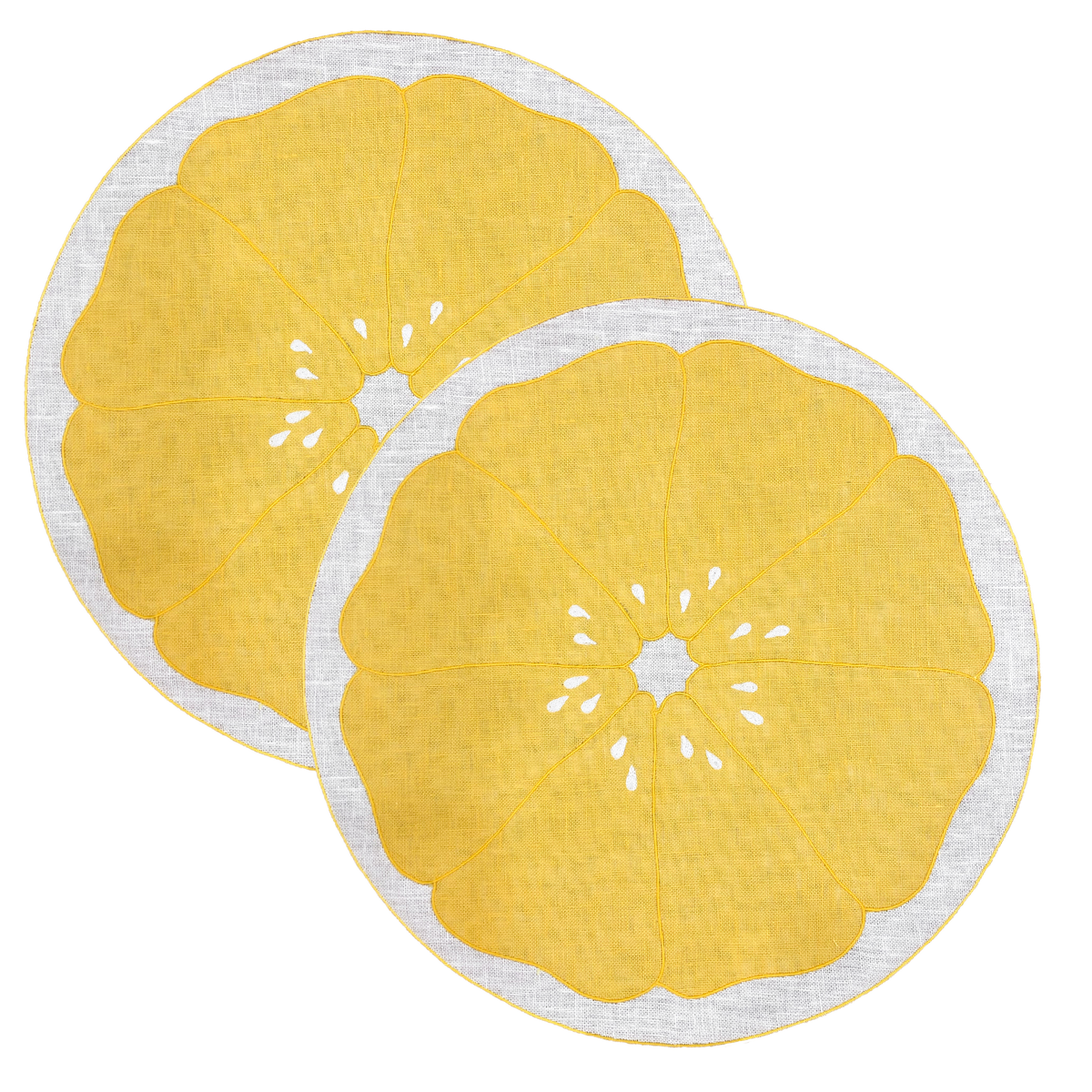 Set of 2 lemon slice placemats
