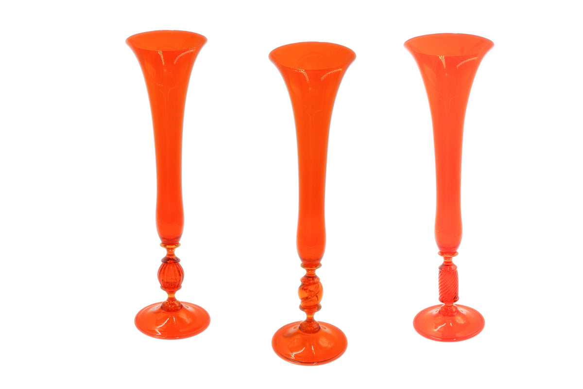 Orange single-flower wine glass
